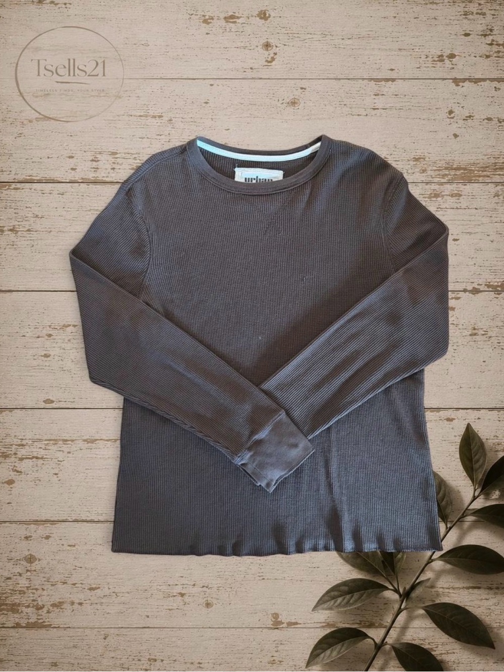 Urban Pipeline Y2K Brown Waffle-Knit Thermal Long-Sleeve Shirt - Size XL